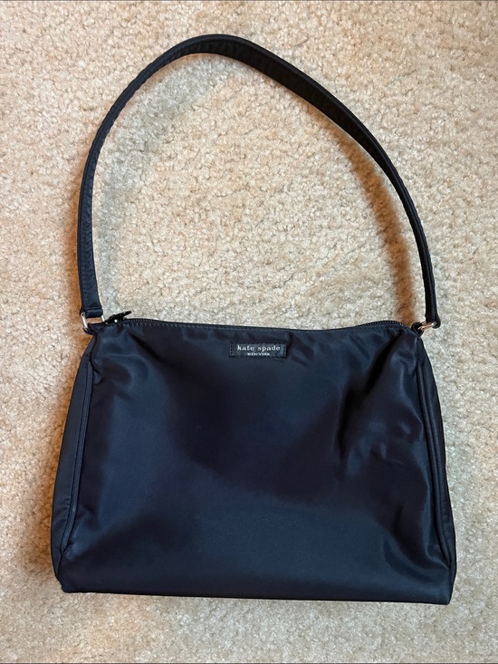 kate spade Handbags - Kate Spade New York Black Nylon Shoulder Bag Y2K Minimalist Baguette Purse
